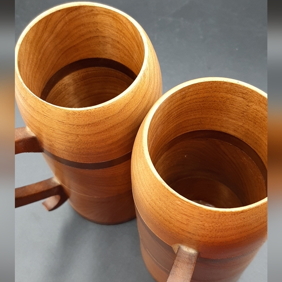 Hardy Huron Crafts Hand Crafted Wooden Mugs Barrie Ontario Butternut Walnut Wood - Picture 7 of 10
